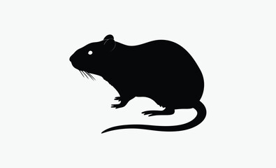 Rat Silhouette Vector Clipart