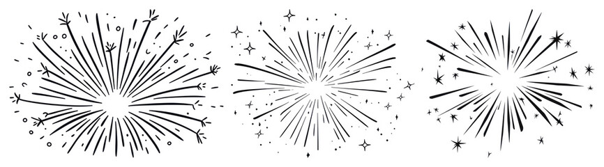 Obraz premium PNG Festive abstract starburst pattern, element set on transparent background