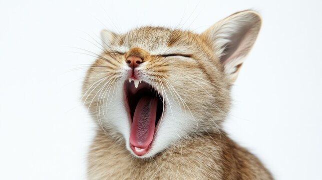 yawning rabit on white background,