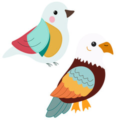 two birds big and small vector without background