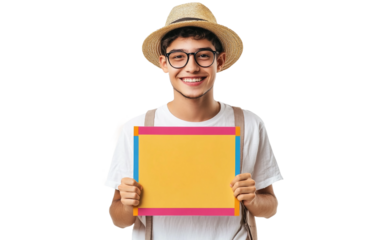Child Supporter Waving a Vibrant Tour de France Banner Showing Passion and Excitement for the Race Isolated on Transparent Background PNG