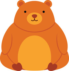 A chubby bear sitting calmly with folded paws vector art illustration