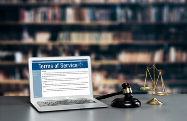 Online term of service conditions showing brisk rules and regulations in using the website on...