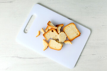 Bread biscuits on a kitchen board