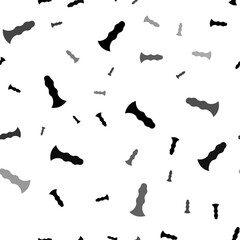 Seamless vector pattern with sex toy symbols, creating a creative monochrome background with rotated elements. Illustration on transparent background