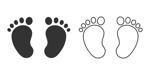 Baby footprint icon. Footprint icon vector illustration design. Vector illustration of baby footprint. Baby Footprints Vector Line Icon Design. Baby Footprints vector black silhouette cricut design. 