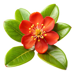 Naklejka premium Vibrant red flower blossom isolated on a white background png ai generated