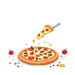 vector illustration of a pizza