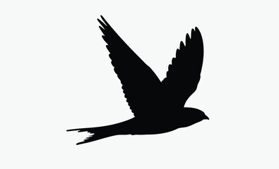 Flying Crow Silhouette Vector