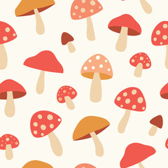 seamless pattern with mushrooms