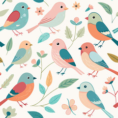 seamless pattern with birds