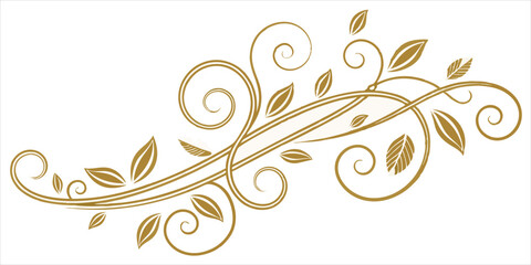 Fototapeta premium Golden floral scroll design for elegant embellishments and decorative accents 