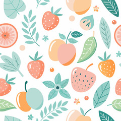 seamless pattern with fruits
