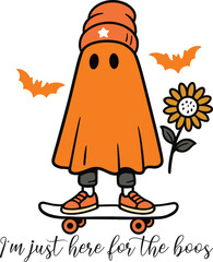 Cartoon vector illustration of a funny Halloween witch character with a pumpkin and broom, smiling with a hat