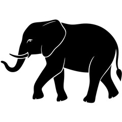 Fototapeta premium elephant silhouette isolated on white