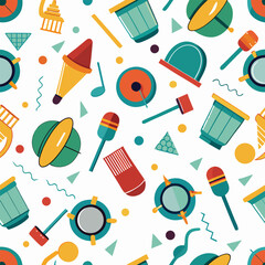 seamless pattern with a set of icons