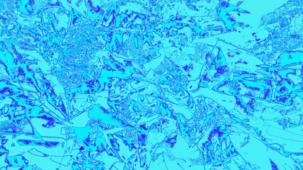 Digitally generated image: Abstract blue background with intricate, fractal-like patterns, resembling shattered glass or digital distortion. Ideal for modern, tech, or artistic designs.