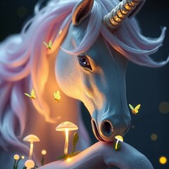 Moonlit Enchantment: Majestic Unicorn & Fluttering Fairies in Luminescent Glade – Cinematic Fantasy Dreamscape