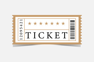 Ticket template, admit one ticket design with bar code and numbers,vector illustration