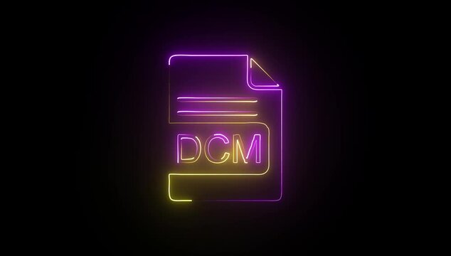 Glowing neon Zip File icon isolated on black background. HD Video motion graphic animation.