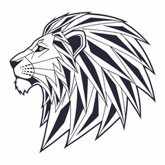 Geometric Lion Head Logo Design - Modern & Strong

