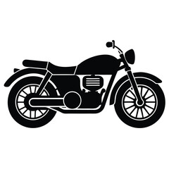Fototapeta premium Iconic Classic Motorcycle Silhouette Detailed Engine, Wheels, and Retro Design Elements Depicted