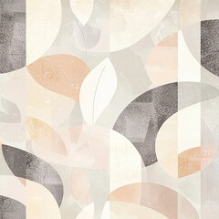Scandinavian abstract collection with geometric and botanical shapes in soft neutral tones. Mock up for modern wall art, branding, packaging, home decor, and seasonal minimalist design.