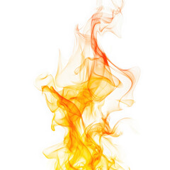 Abstract fiery plume design on transparent background