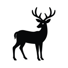 Deer silhouette on white background vector illustration