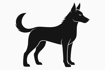 Alert Dog With Pointed Tail And Floppy Ears