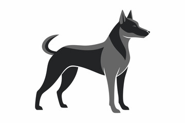 Bold Dog Vector For Merchandise Silhouette Illustration
