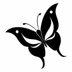 Butterfly Profile Vector Black Design