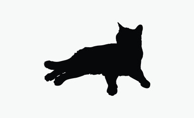 Laying Cat Silhouette