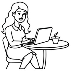 business woman working on laptop