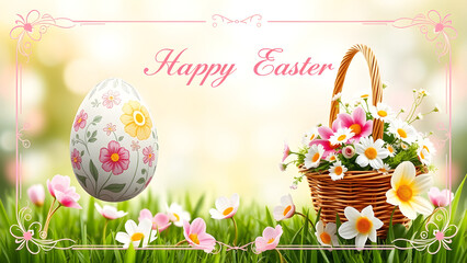 elegant greeting card happy easter