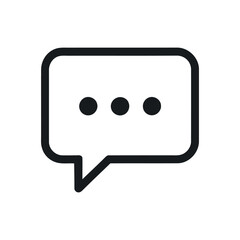 Black and White Rectangular Chat Bubble with Ellipses Signifying Ongoing Conversation
