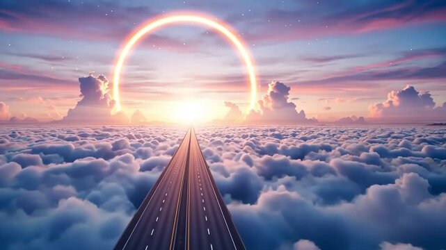 Road to heaven clouds sky background video footage stock footage free download for commercial use