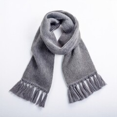 Gray Scarf Isolated on White Background
