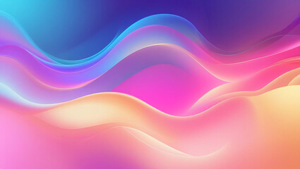 AI Generated image of Abstract flowing gradient background with vibrant colors and smooth waves
