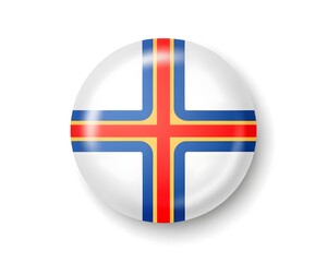 Obraz premium 3D Round Icon Featuring Icelandic Flag Design for National Identity and Travel