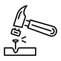 A line style icon of hammer