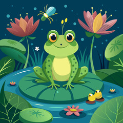 Fototapeta premium frog on a flower