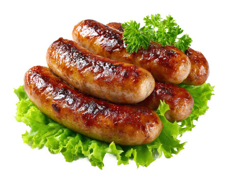 Grilling juicy sausages backyard bbq food natural view culinary delight isolated on transparent background