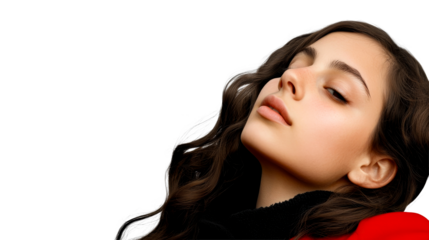 Attractive Young Woman, Eyes Closed, Studio Shot, Cut Out Transparent