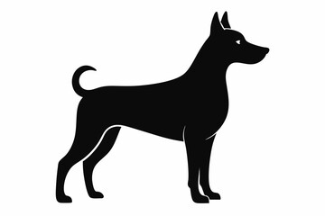 Clean Black Dog Figure In Classic Pose