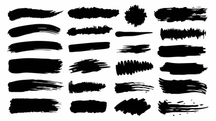 Collection Of Black Brush Stroke Textures