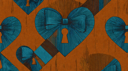 stylish seamless heart key