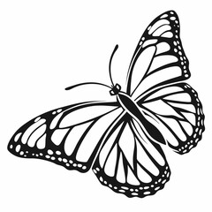 Monarch Butterfly Outline Vector In Black