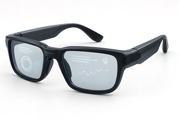 Smart Glasses With AR Overlay and Minimalist Design on White Background