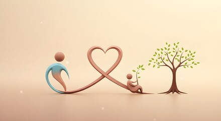 Generative AI Illustration of Fatherhood Concept for Father's Day Celebration
